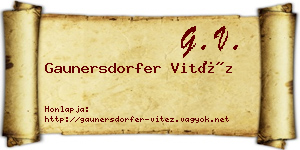 Gaunersdorfer Vitéz névjegykártya
